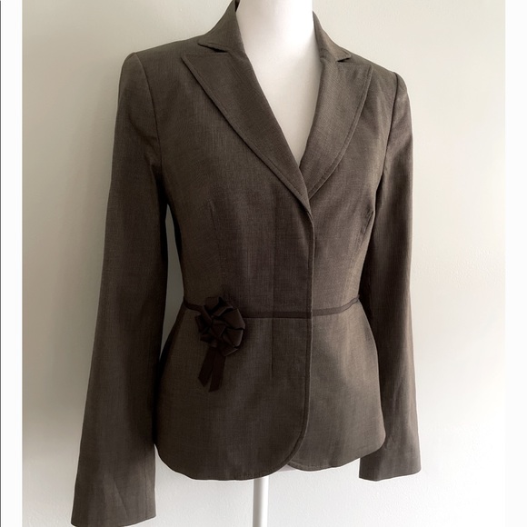 Banana Republic Blazer Jacket Long Sleeve Button Front  Brown. Size 0 - Picture 2 of 8